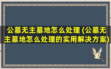 公墓无主墓地怎么处理 (公墓无主墓地怎么处理的实用解决方案)